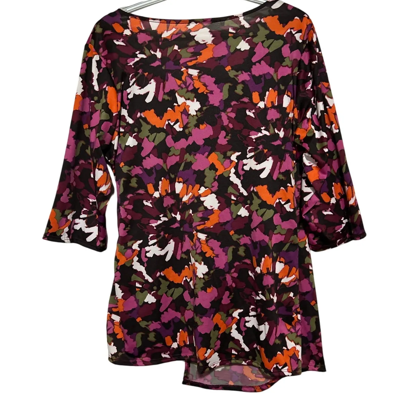 Unknown Brand Women's Purple Orange Black White 3/4‎ Sleeve Blouse No Size (XL) - Image 2