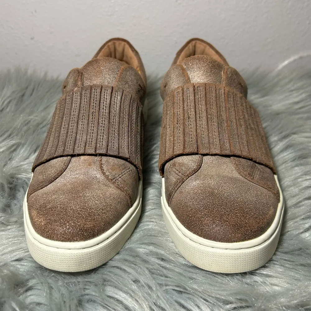 FRYE Ivy Gore Distressed Leather Slip-On Sneakers Brown Size 8.5 - Image 5