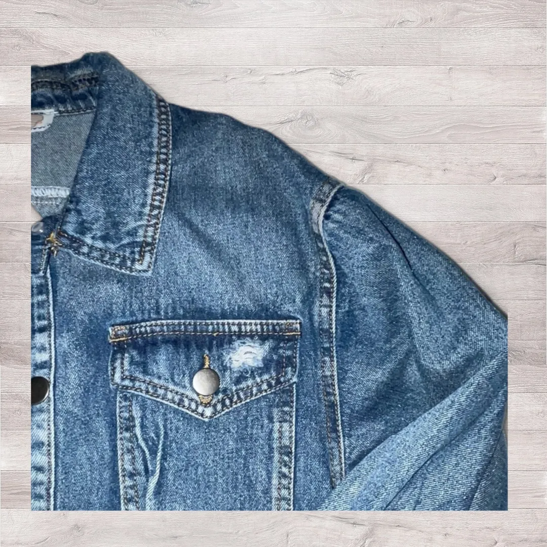Flying Tomato Cropped Denim Jacket  - Image 12