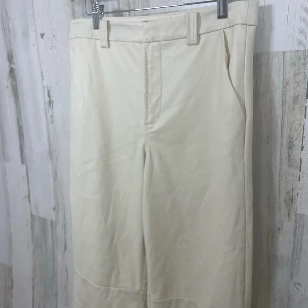 Joe's Jeans Faux Leather‎ Wide Leg Pants Trousers size 28 Cream Ivory High Waist - Image 2