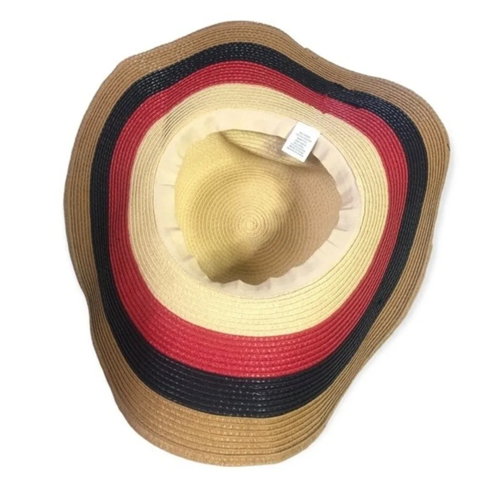 Target Wide Brim Floppy Striped Oversized Straw Sun Hat - Image 3