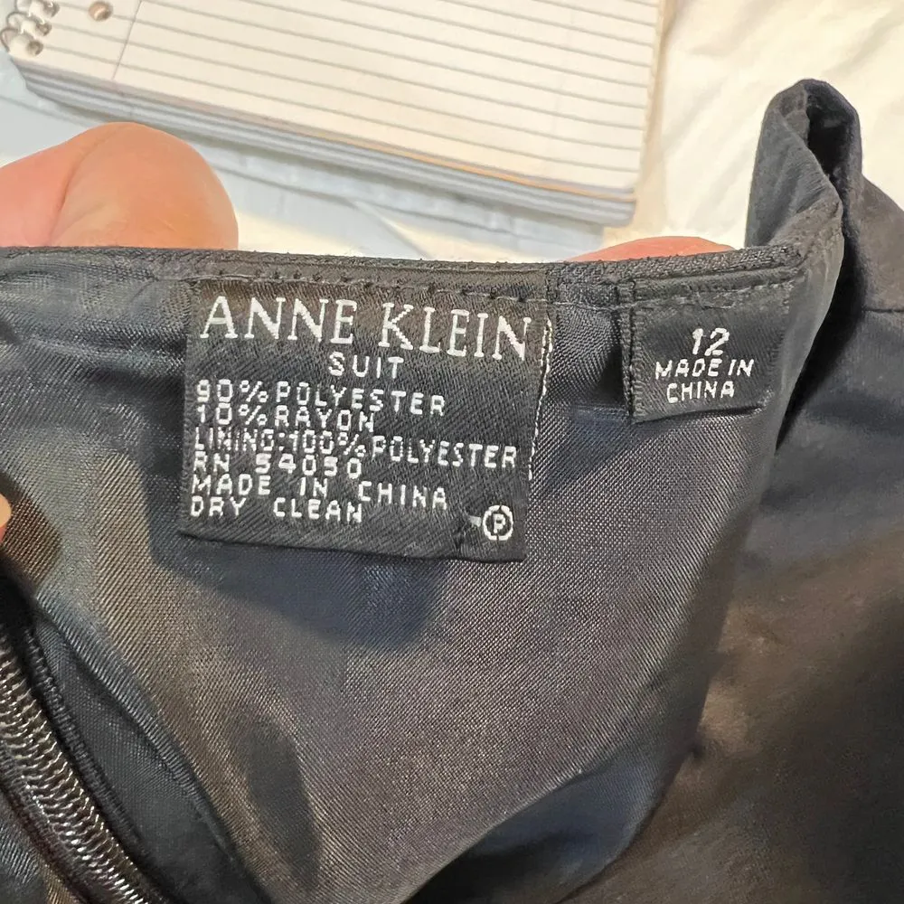 Anne Klein Black Pencil Skirt Office Wear Business‎ Knee Length Lined -SZ 12 - Image 8