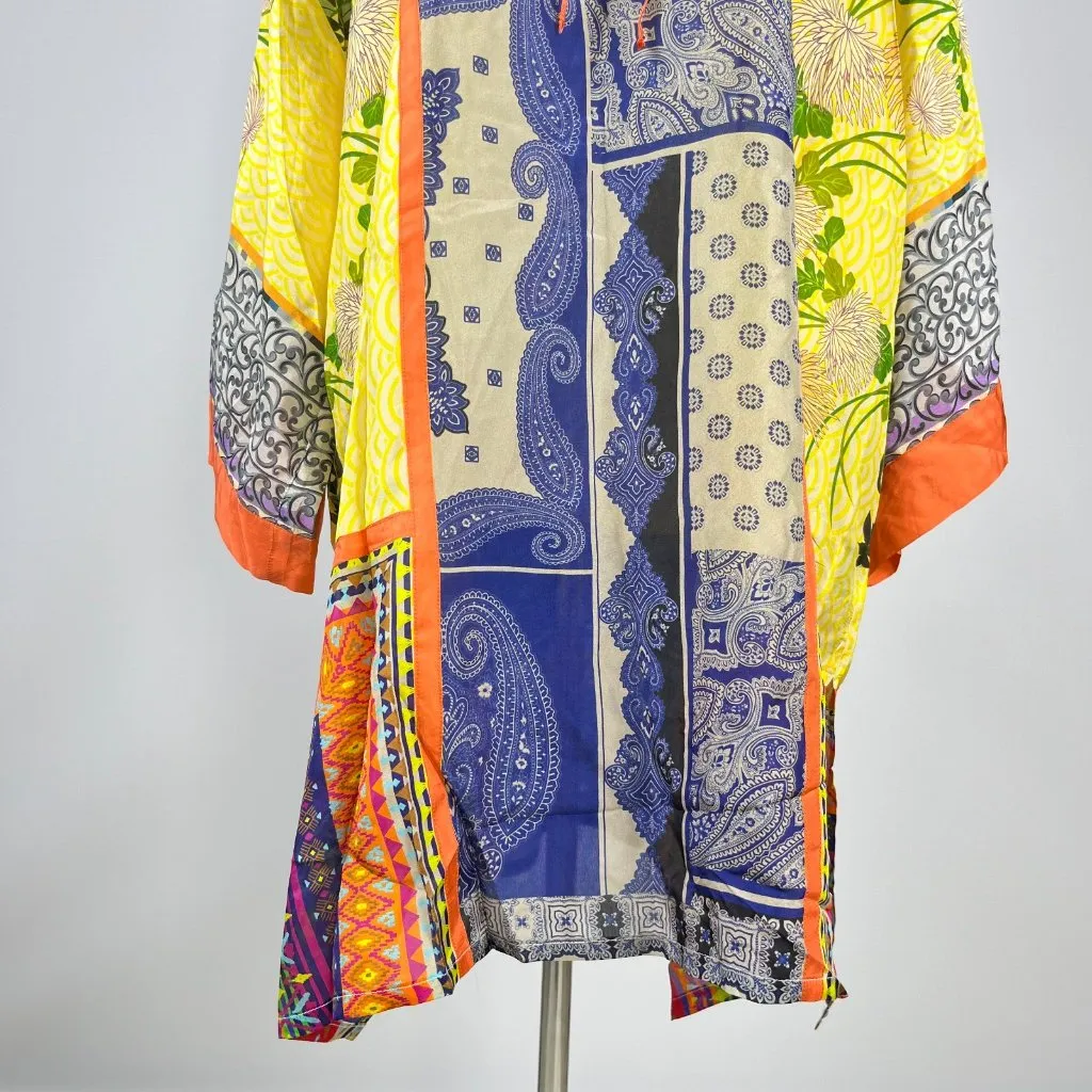 NWOT Johnny Was Brilliant Silk Oversized Kimono Boho Tunic Dress Top Blouse S - Image 4