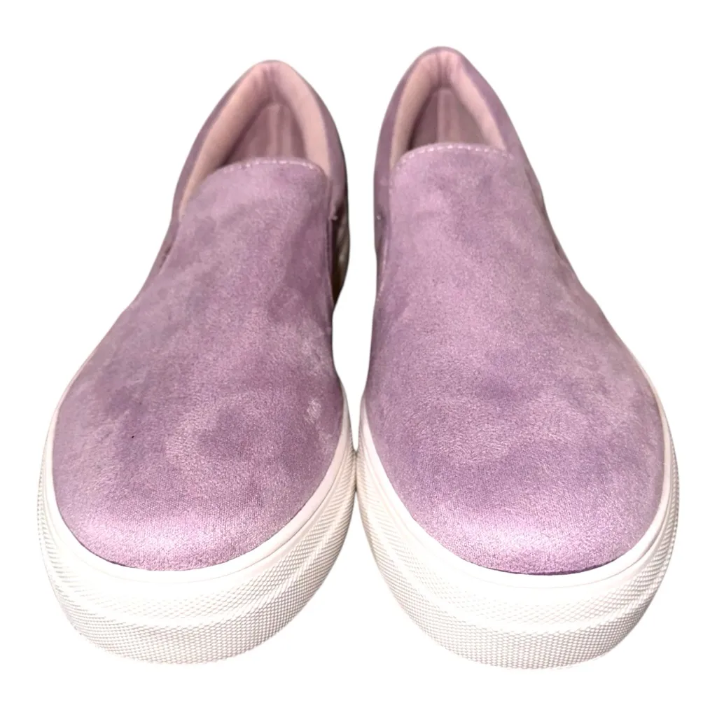 SODA Faux Suede Lavender Platform Slip-On Sneakers Women’s Size 9 - Image 3