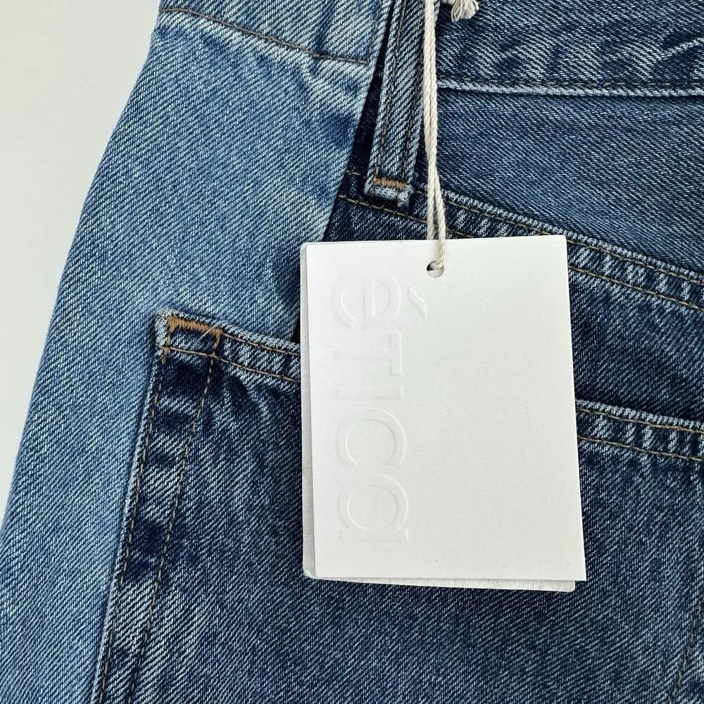 ETICA Shorts Womens 27 Jean Denim Cutoffs Two Tone Festival Boho Organic Ethical Blue - Image 10