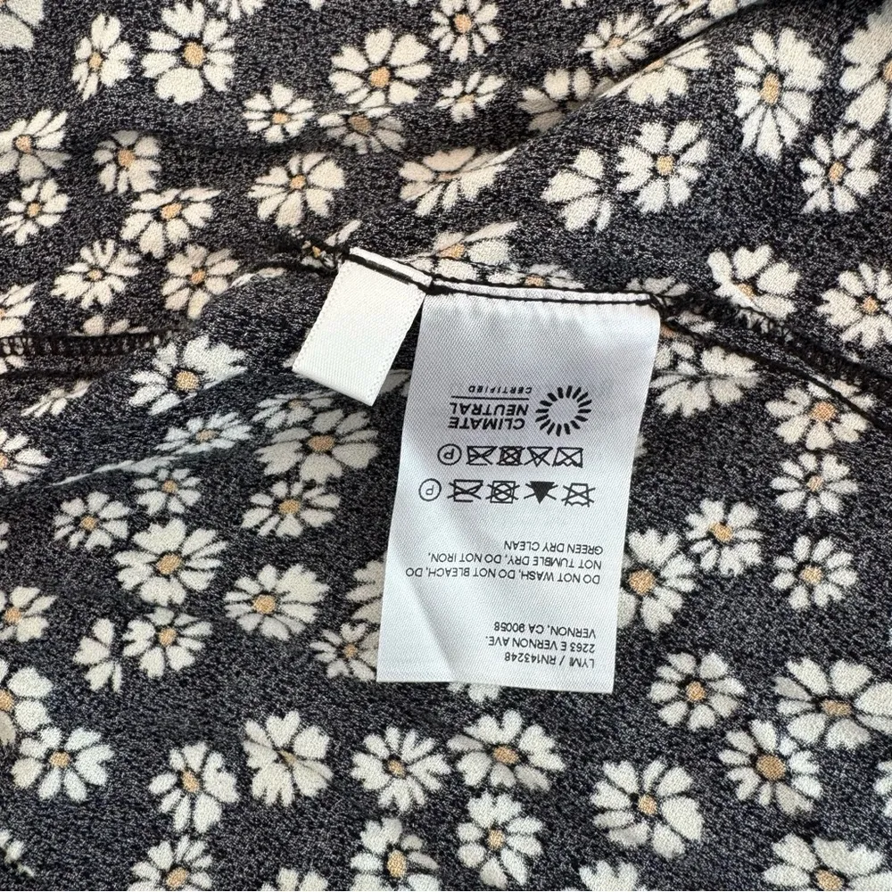 REFORMATION Bea Daisy Daisies Midi Skirt Black 0 - Image 8