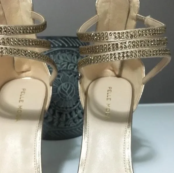 Pelle  Champagne Open-Toe Heels - Image 6