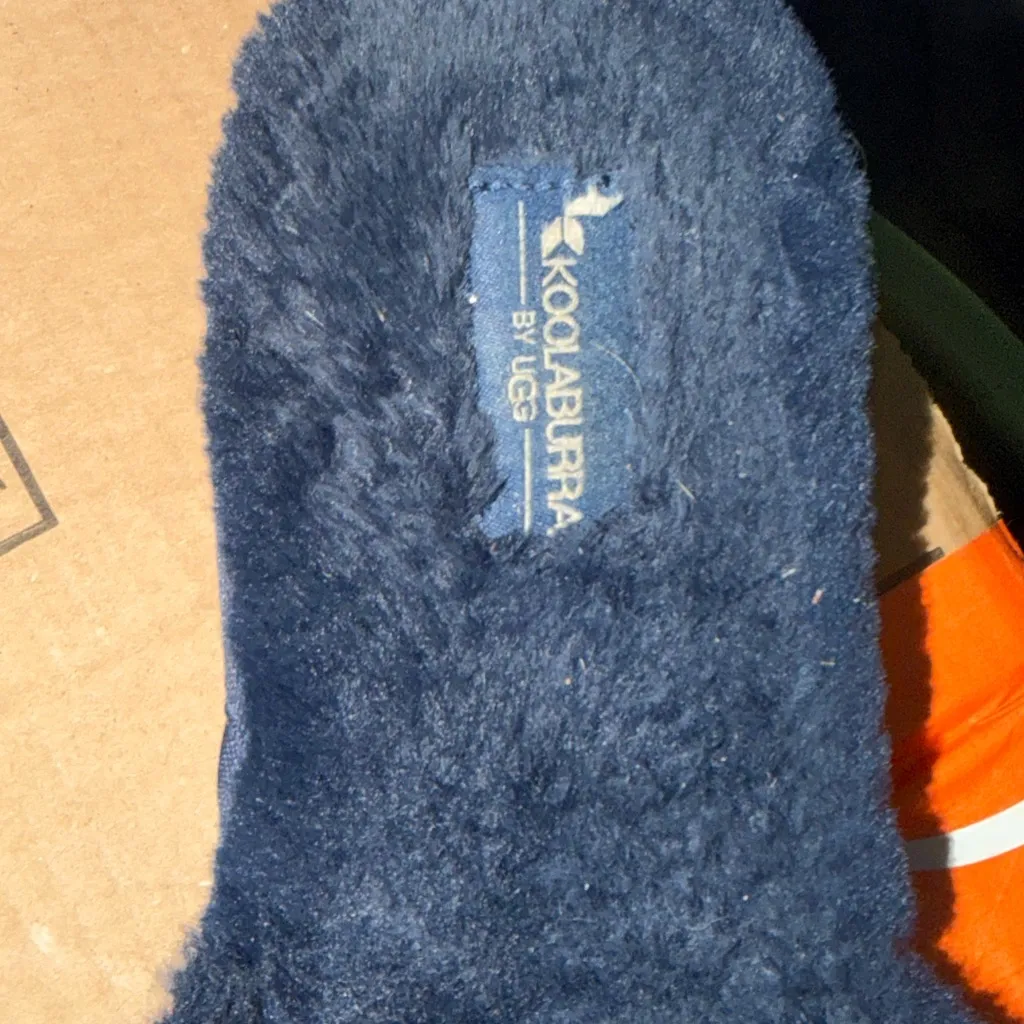 Koolaburra Women's Ishani Fuzzy Slippers - Blue and Gray with bow size 9 - Image 3