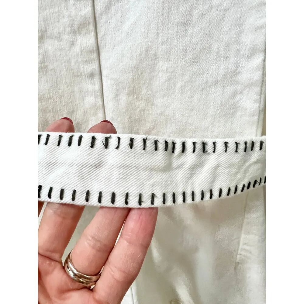 Splendid La Paz Twill Sleeveless Button Snap Belted Romper Antique White Women S - Image 7