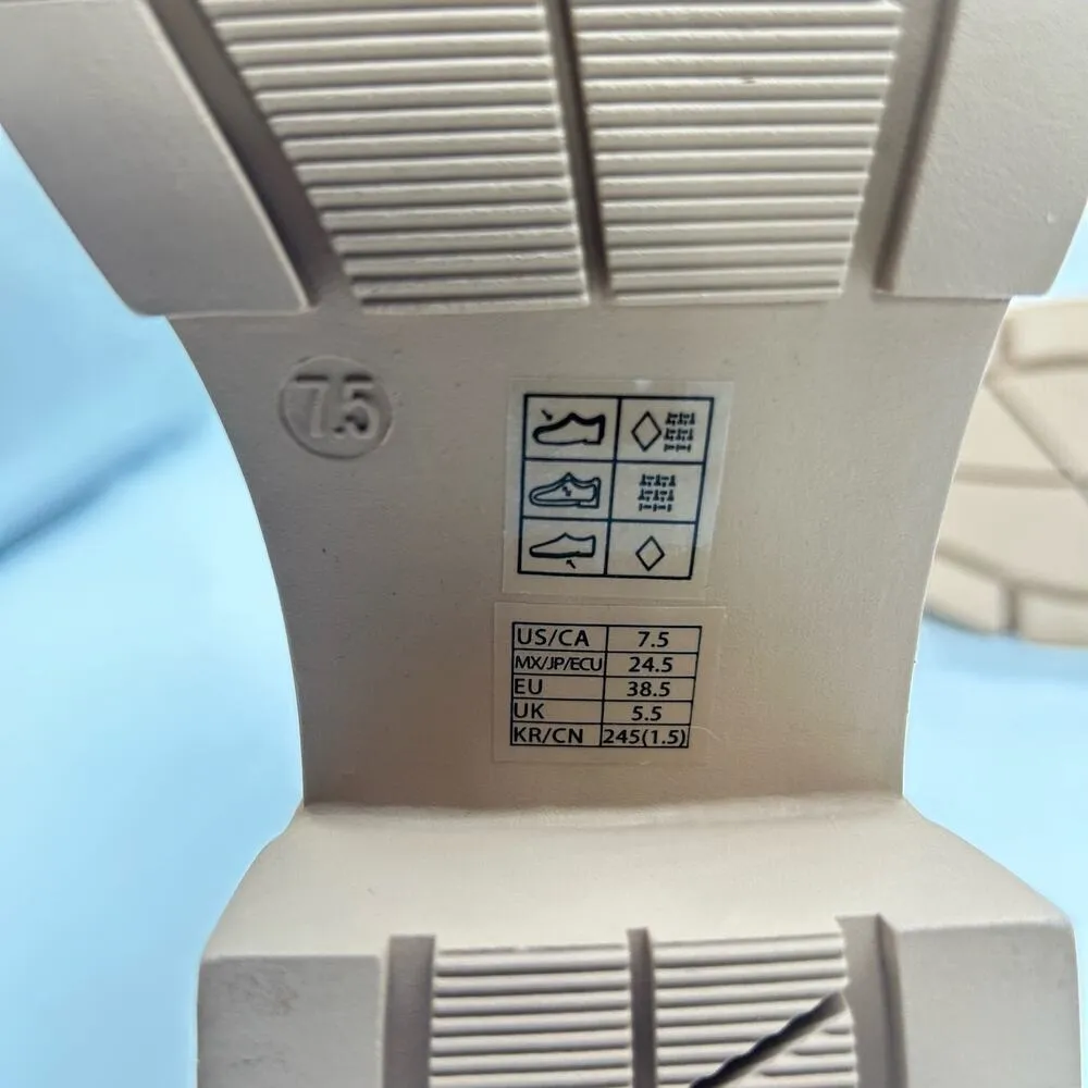 Vodvob Boots Womens 7.5 Tan Chelsea Fashion‎ Lug Sole Ankle Chunky Heel Boots - Image 9