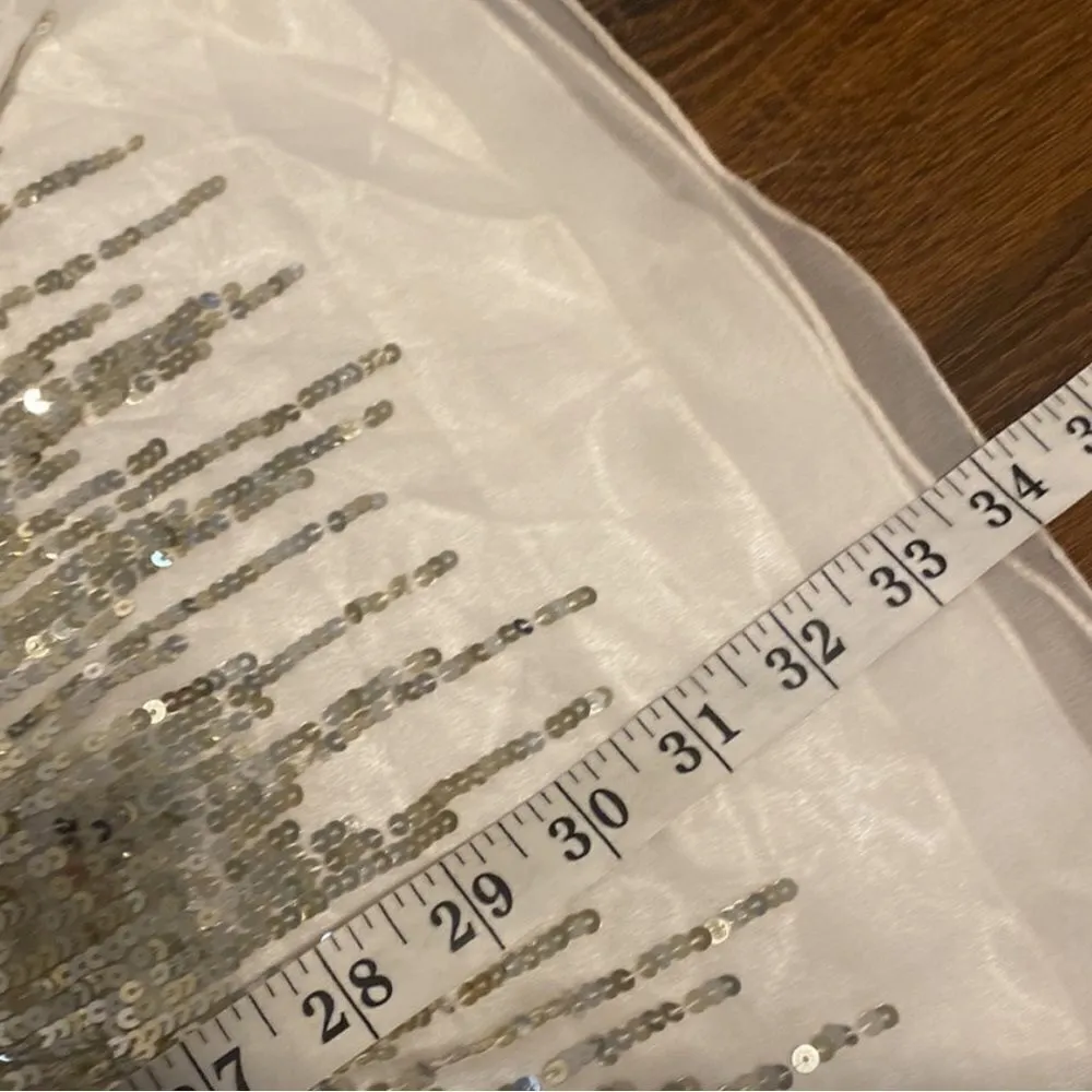 Sagaie Paris Women’s Vintage Sequined Silk Evening Mini Dress Size 4 ($400) Gold - Image 12