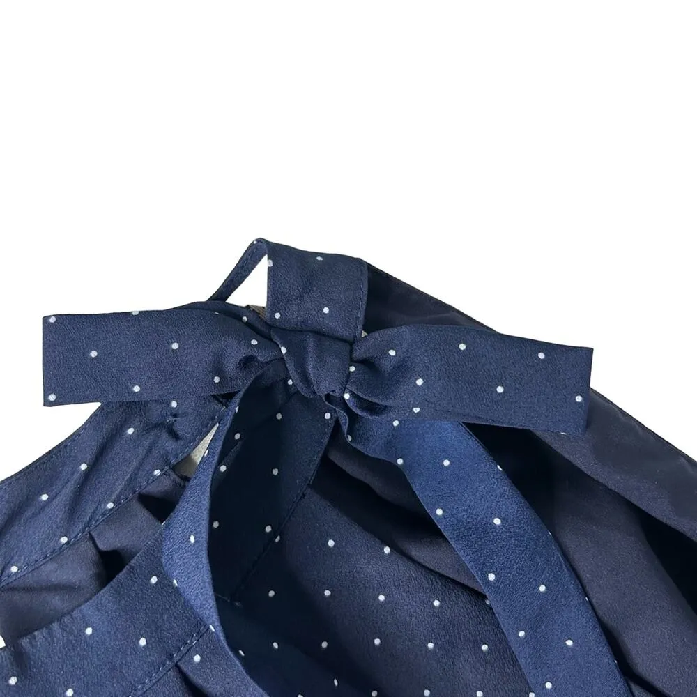 Maison Jules Blue and White Halter Top Size M Juniors - Image 4