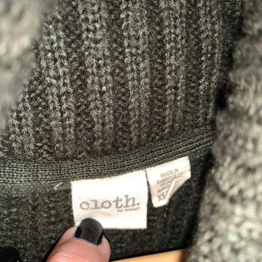 Cloth turtleneck sweater splice green knit NEW NWT button detail‎ Size XS - Image 4