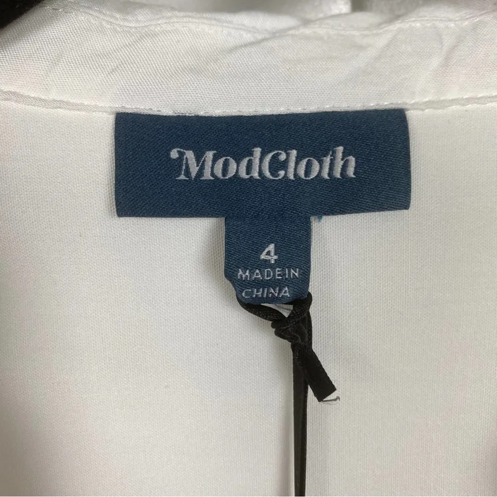 ModCloth White&Blue Floral Daisy Au Contraire Wrap Twofer Mini Dress Sz.4 NWT - Image 7