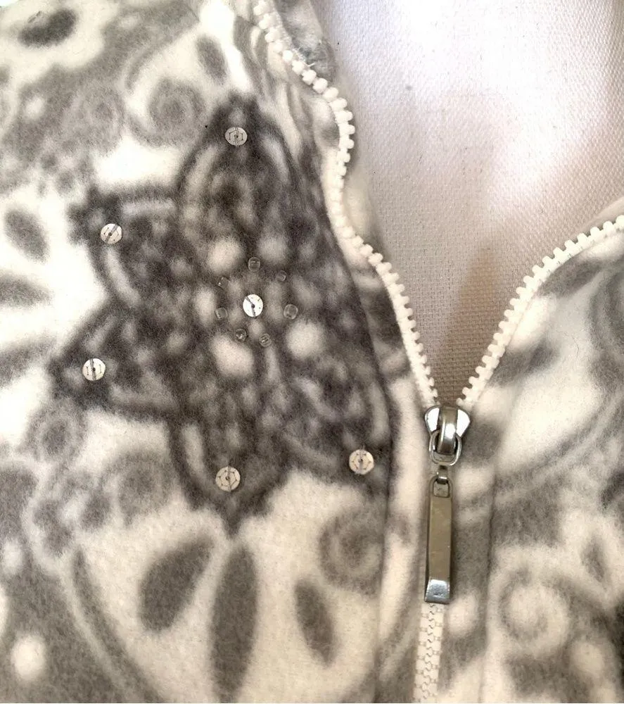 NWT Alfred Dunner Swiss Alps Bling Fleece Zip Jacket XL - Image 2