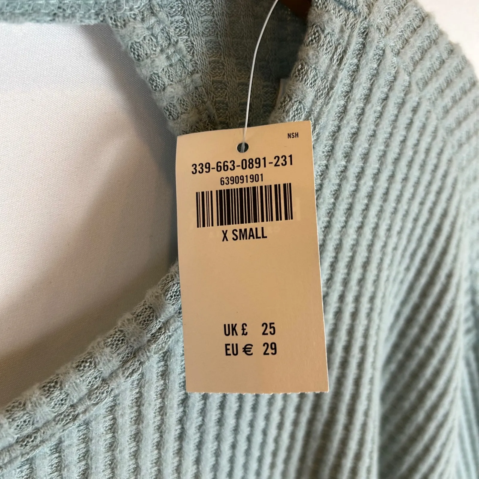 NWT Hollister Womens XS Waffle Knit Tie Front Long Sleeve Top Cutout Back‎ - Image 6