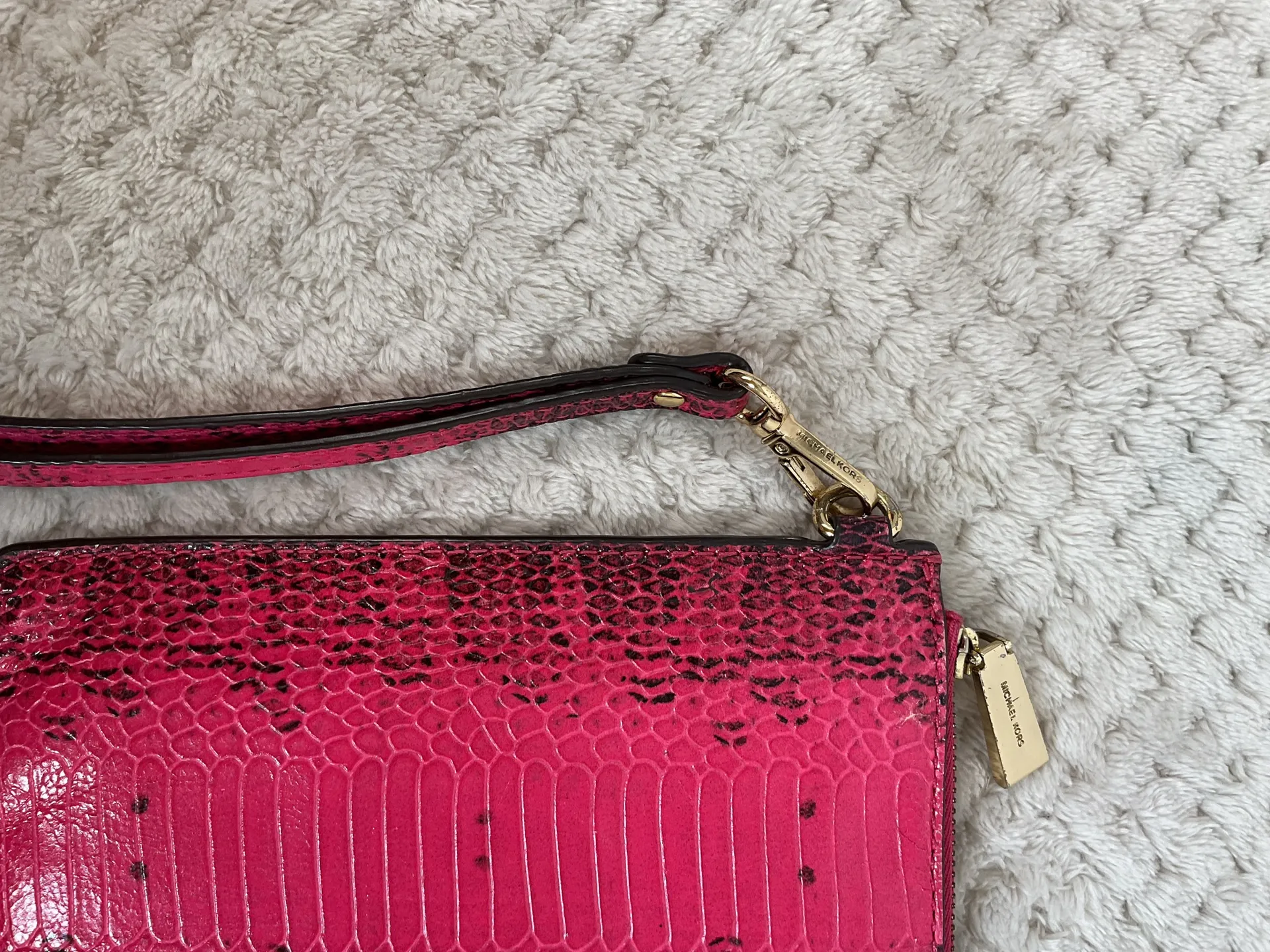 Michael Kors Snakeskin Print Large Clutch - Image 3