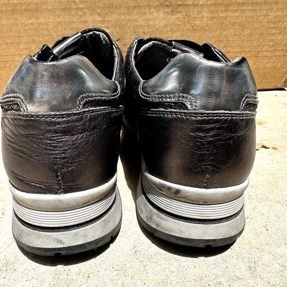 Nero Giardini Rhinestone Leather Sneakers Casual Fashion Pull On Black 41 10.5 - Image 5