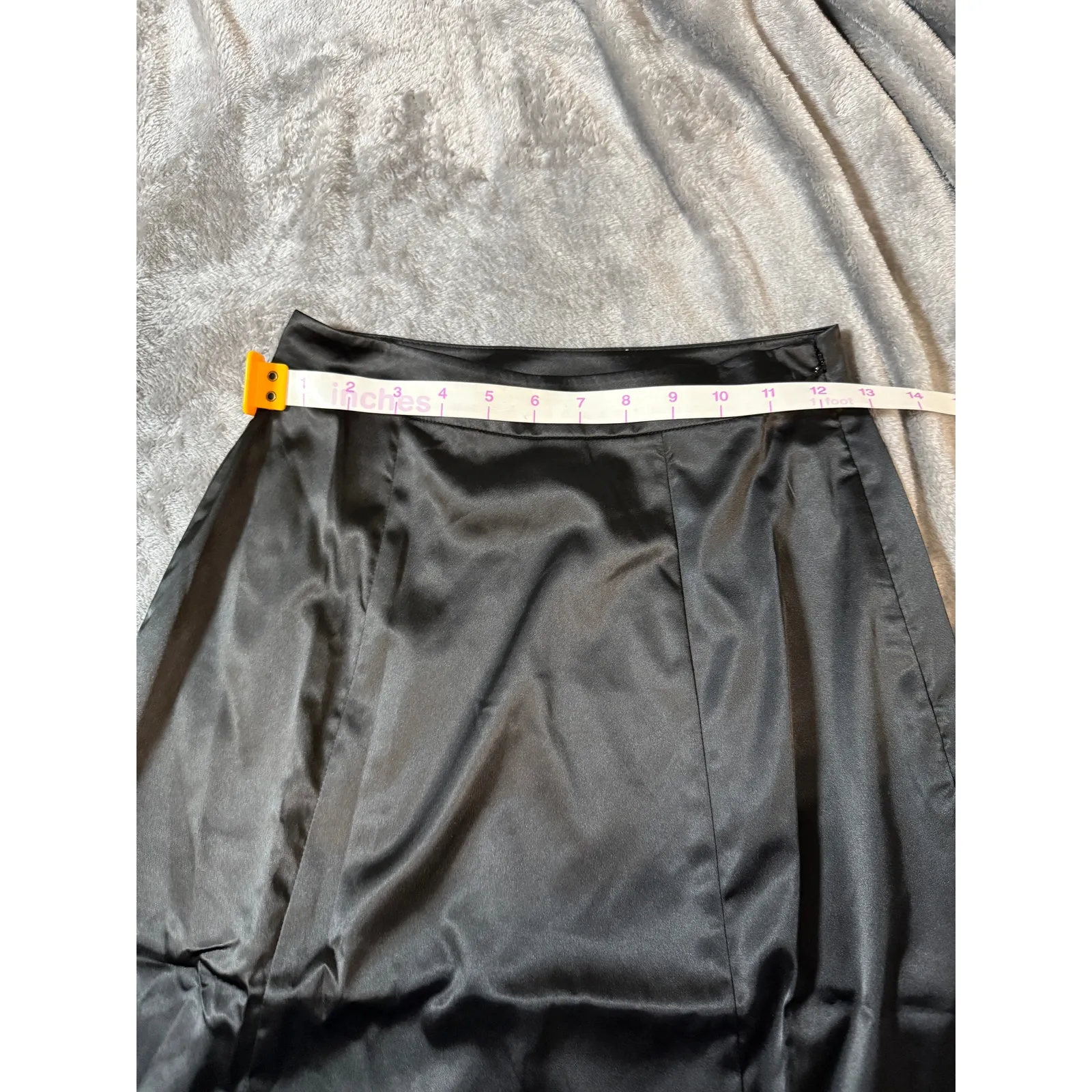 NWT Universal Standard Black Shine Size 0 CLAIR SWING‎ SKIRT Side Zip Pocket - Image 5