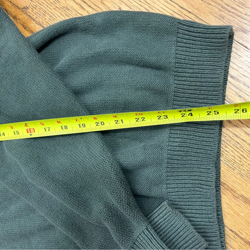 VTG Lands’ End 1/4 Top Button Green Knit Sweater 90’s Y2K Preppy Men’s Size L - Image 8