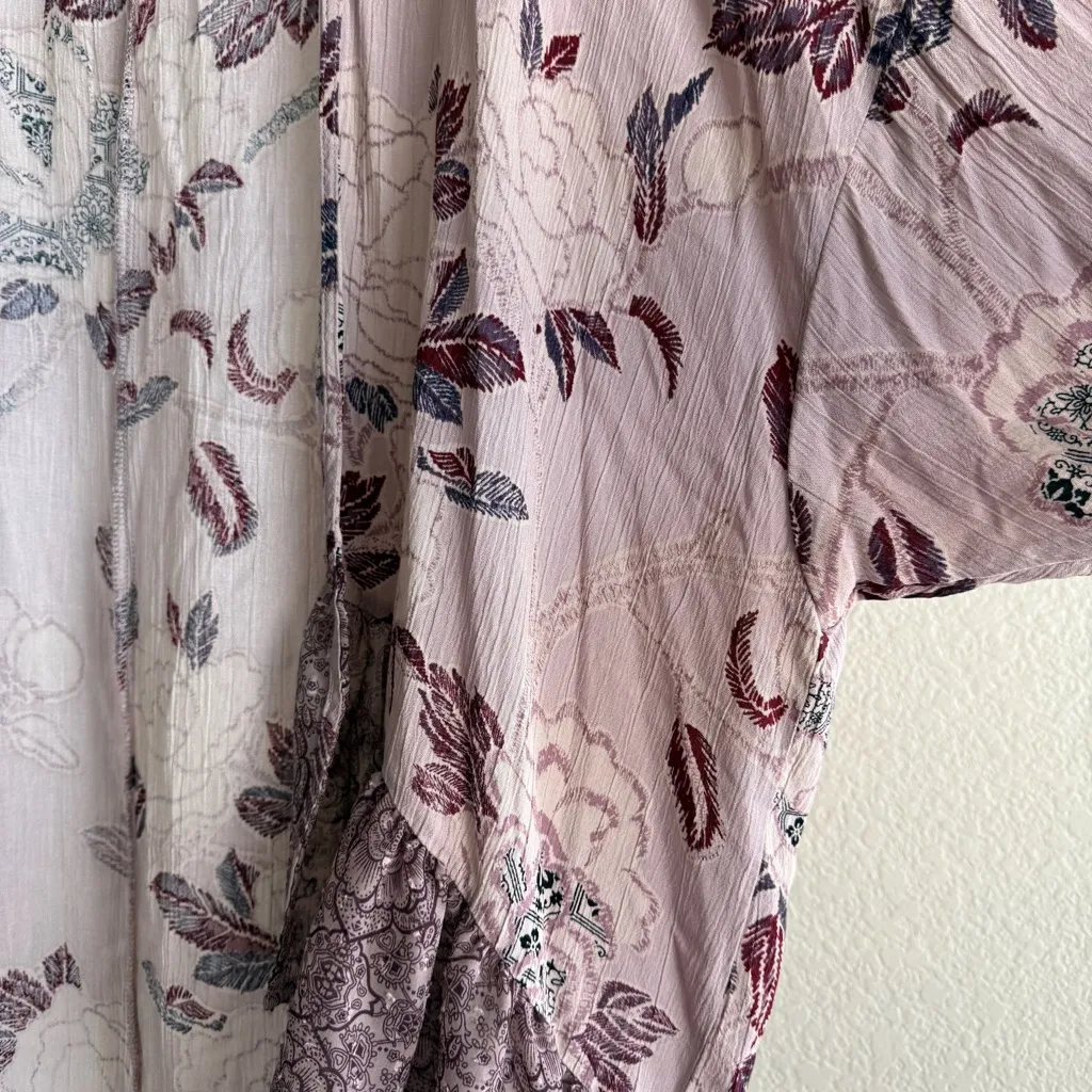 Boho Floral Kimono Duster Cardigan Kimono Size Large Open Front Romantic - Image 5