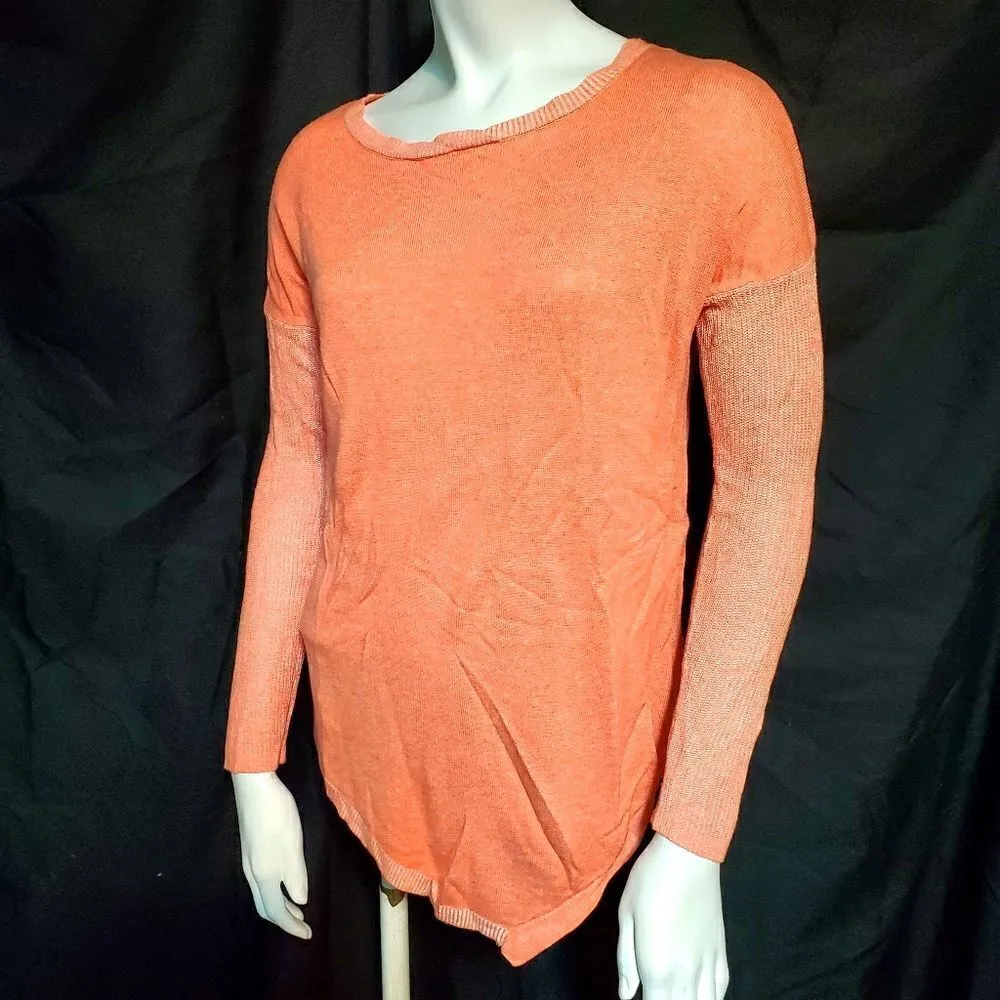 Two by Vince Camuto Orange Asymmetrical Sweater (XS) - Image 2
