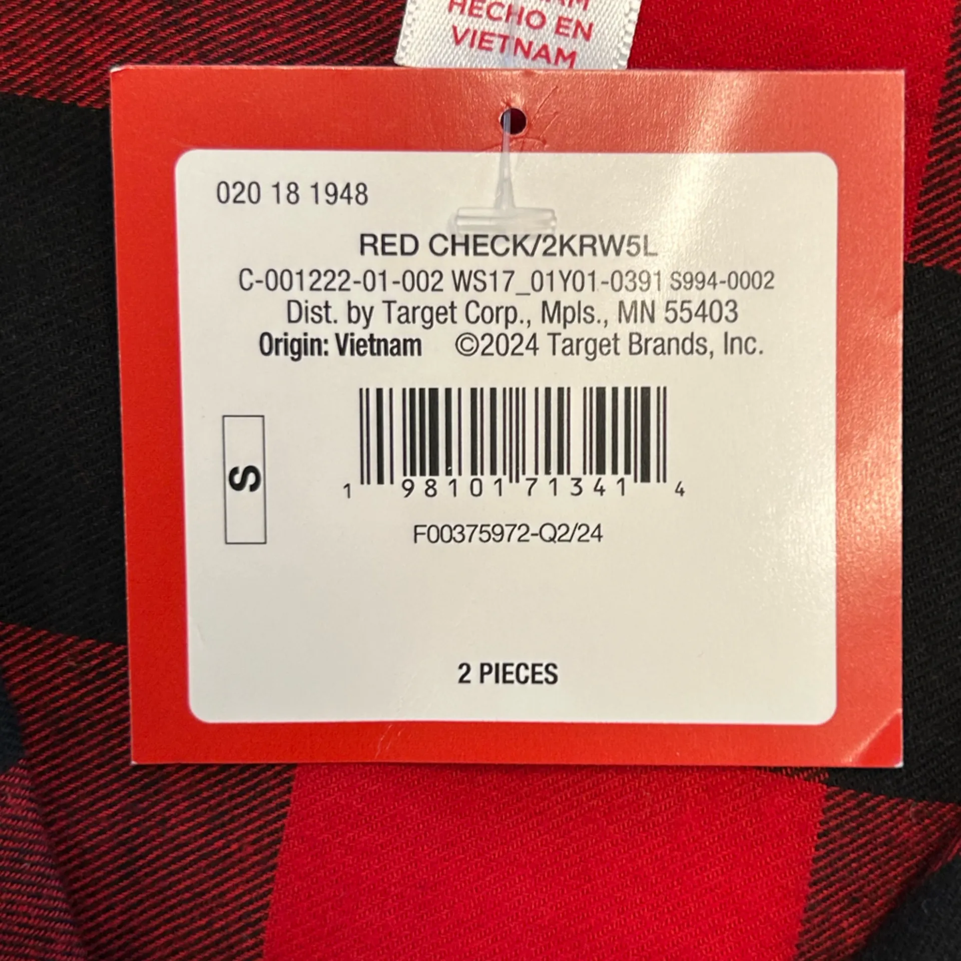 Warm soft cozy lumberjack chic red black buffalo plaid flannel 2PC pajamas NWT S - Image 10