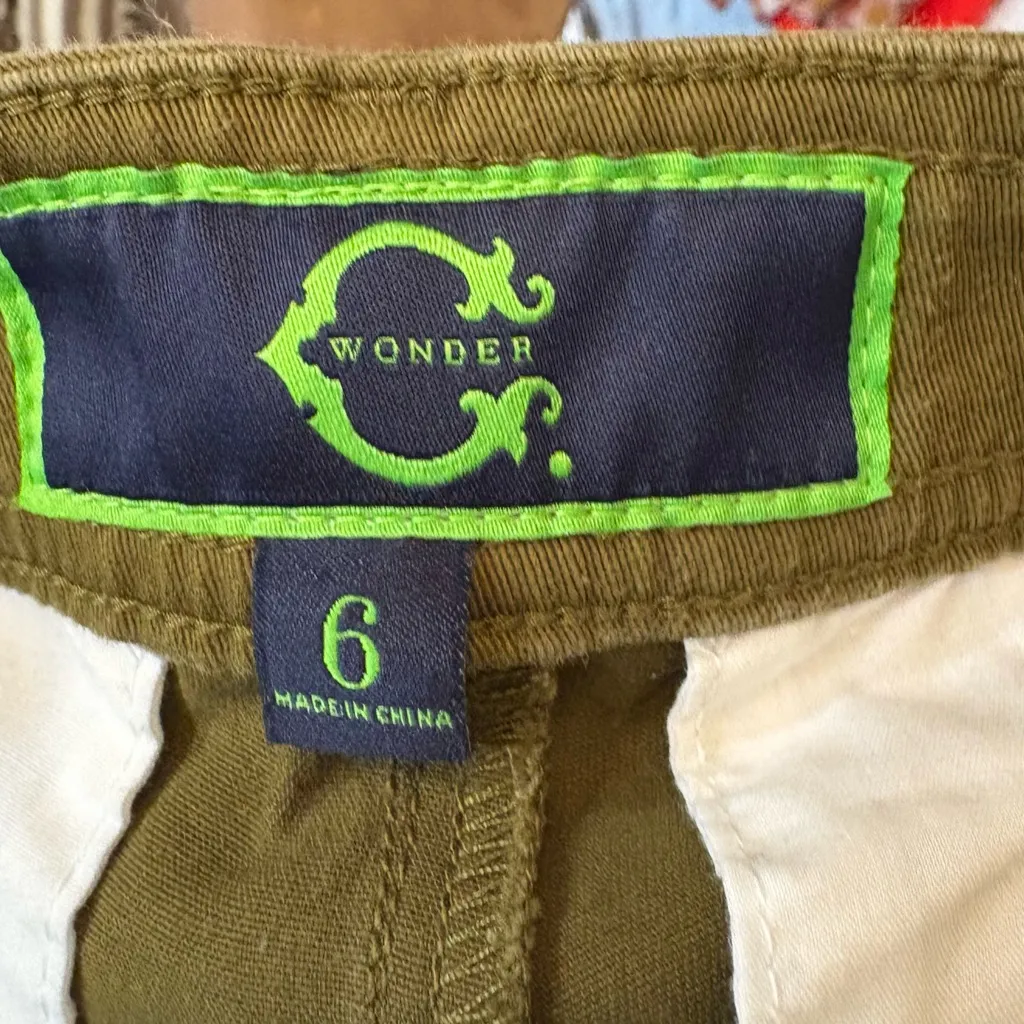 C. Wonder Olive Green Zipper Hem‎ Detail Skinny Leg Pants Size 6 - Image 8