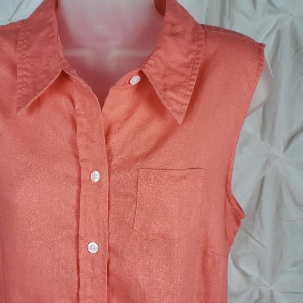 Sleeveless linen top - Image 2