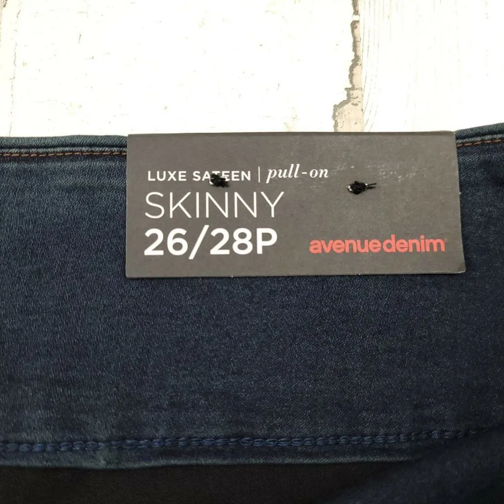 Avenue Denim Women's Skinny Pull On Luxe Sateen Size 26/28 (48x25) NWT - Image 9