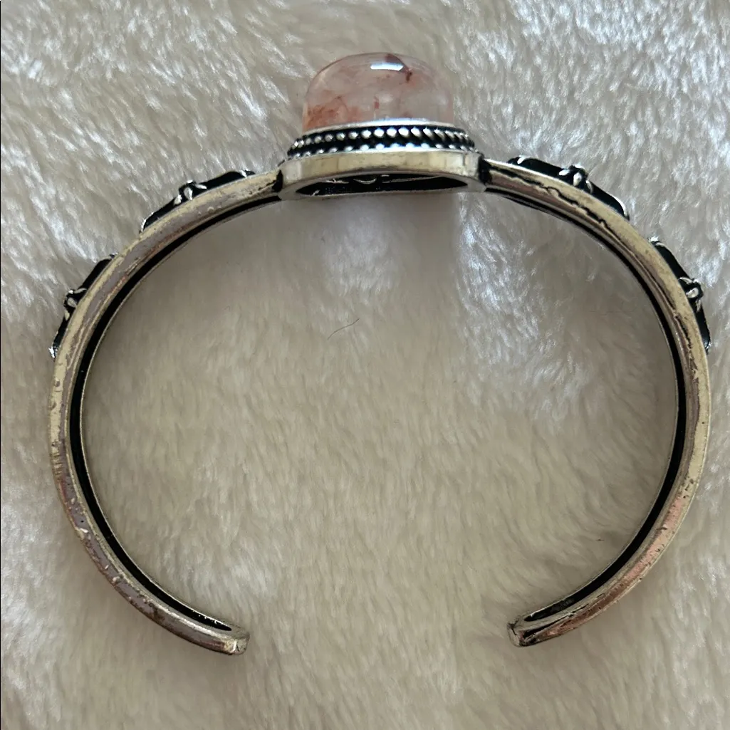 Fire Quartz Silver Bangle Cuff Bracelet* - Image 2