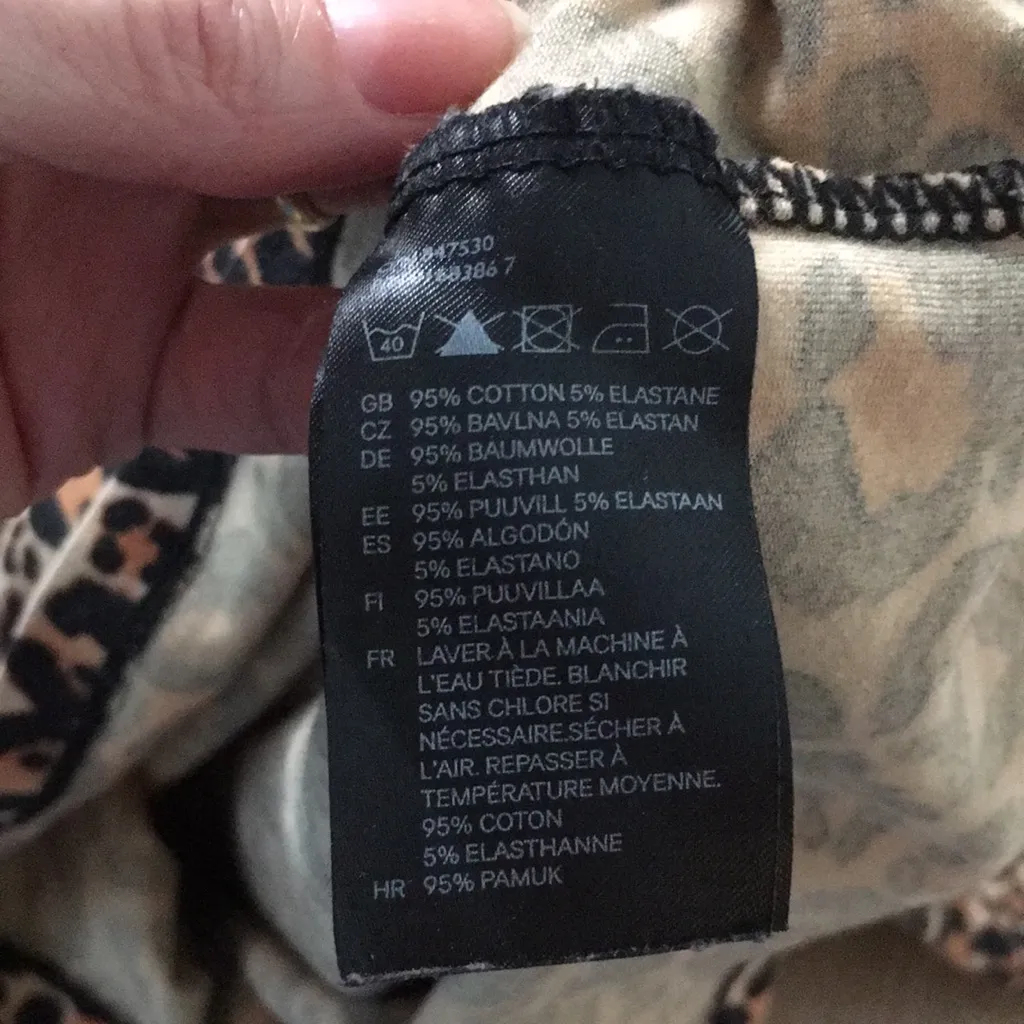 Womens Divided Animal Print Dress Stretchy Off Shoulder Tan Brown Black Size 8 - Image 5