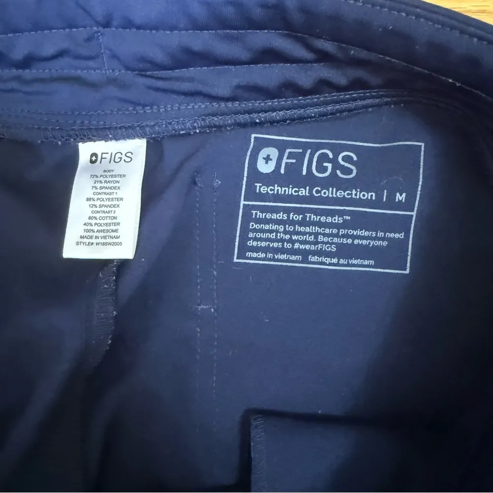 Navy Blue Figs Jogger Scrub Pants M - Image 4