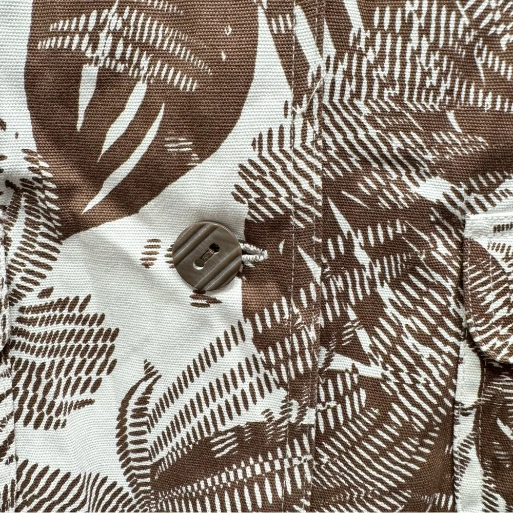 Coldwater Creek Brown & White Leaf Pattern 100% Cotton Long Sleeve Jacket MP - Image 11