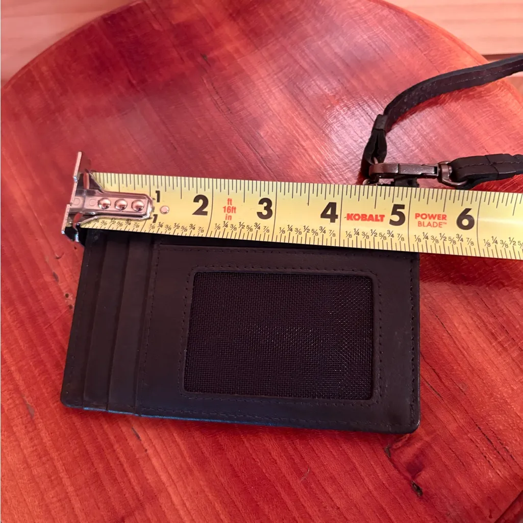 Black Leather Wristlet Card Holder - Image 10
