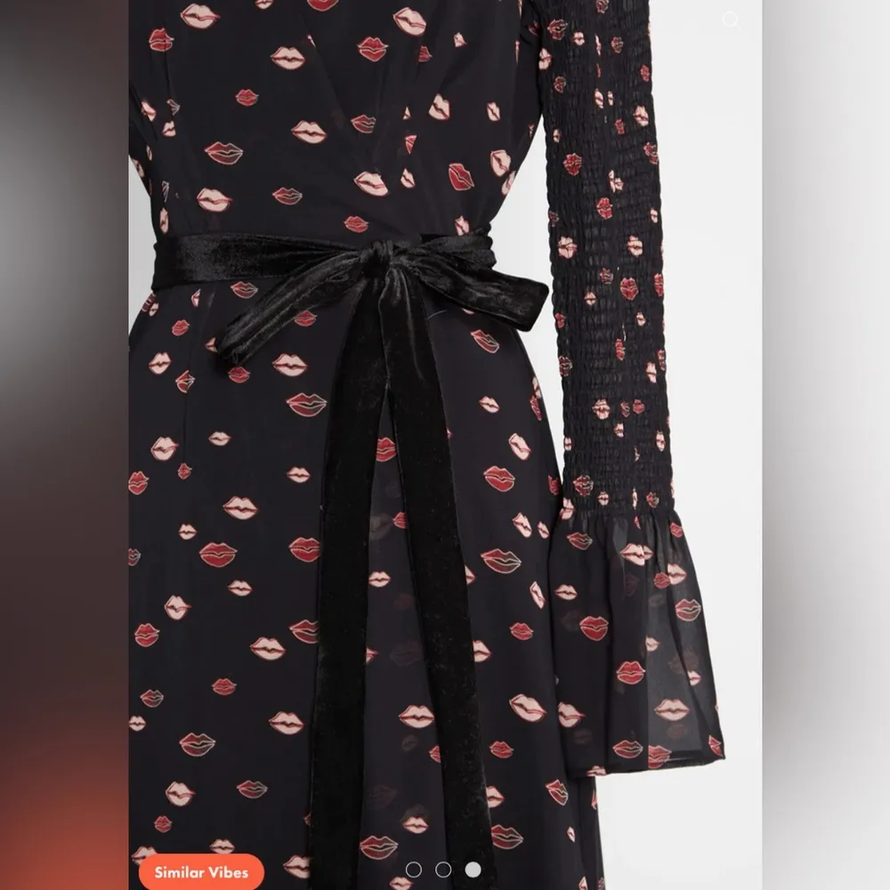 Hutch NEW  x ModCloth Truth From My Red Lips Black  Midi Dress Size LARGE - Image 5