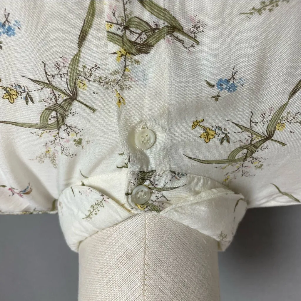 Vintage Blouse Floral Long Sleeve Women Cottagecore Round Collar Button-Up Retro - Image 12
