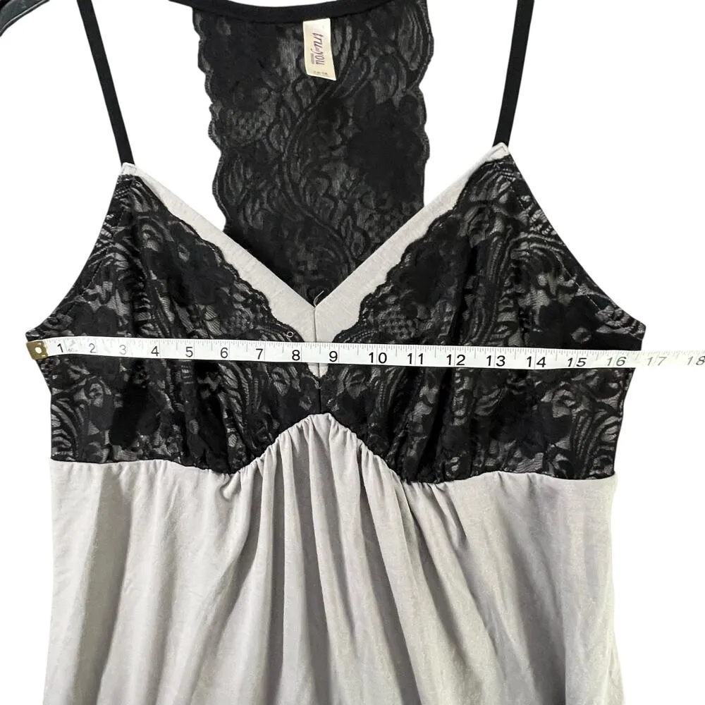 Cacique Tru To You Nightdress Womens 14-16 Gray Black Lace Babydoll Nightgown - Image 6