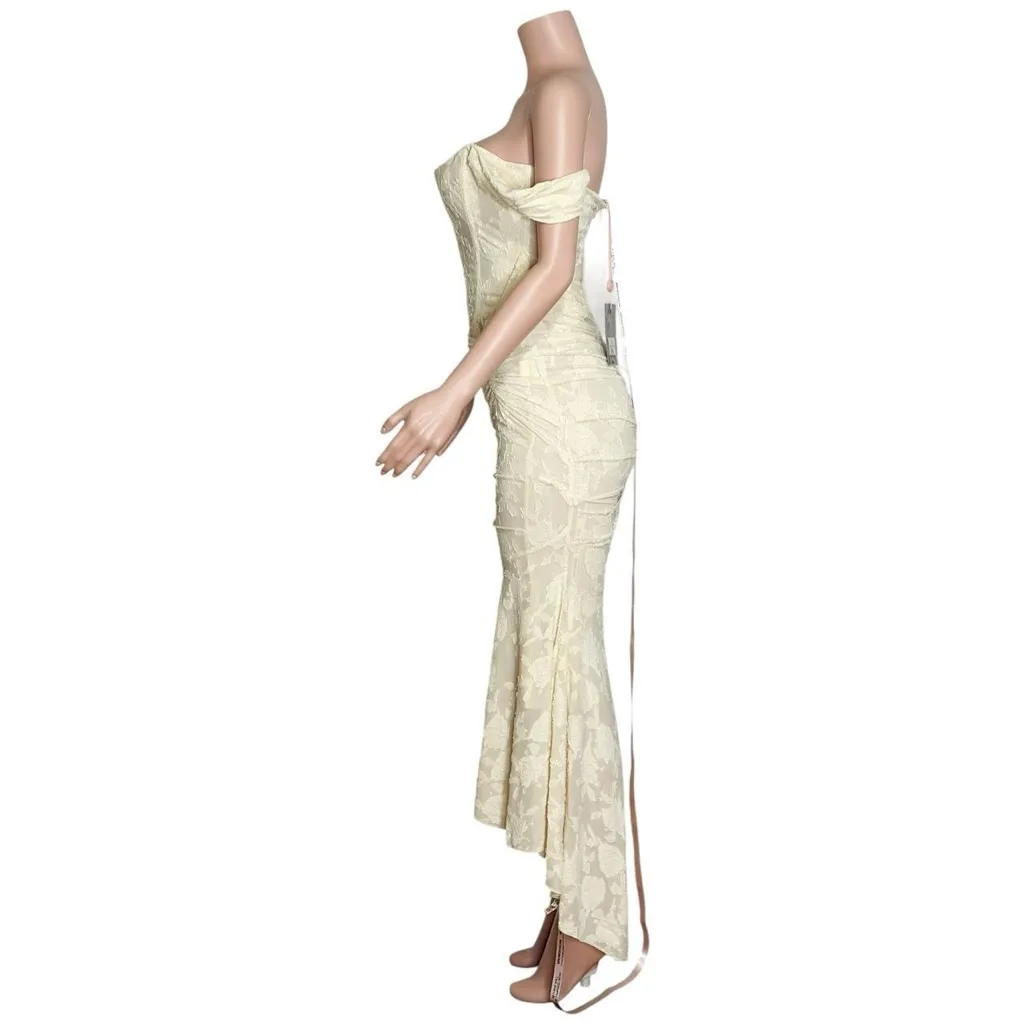 HOUSE OF CB Cesca Floral Maxi Dress, Vintage Cream, Large - Image 11