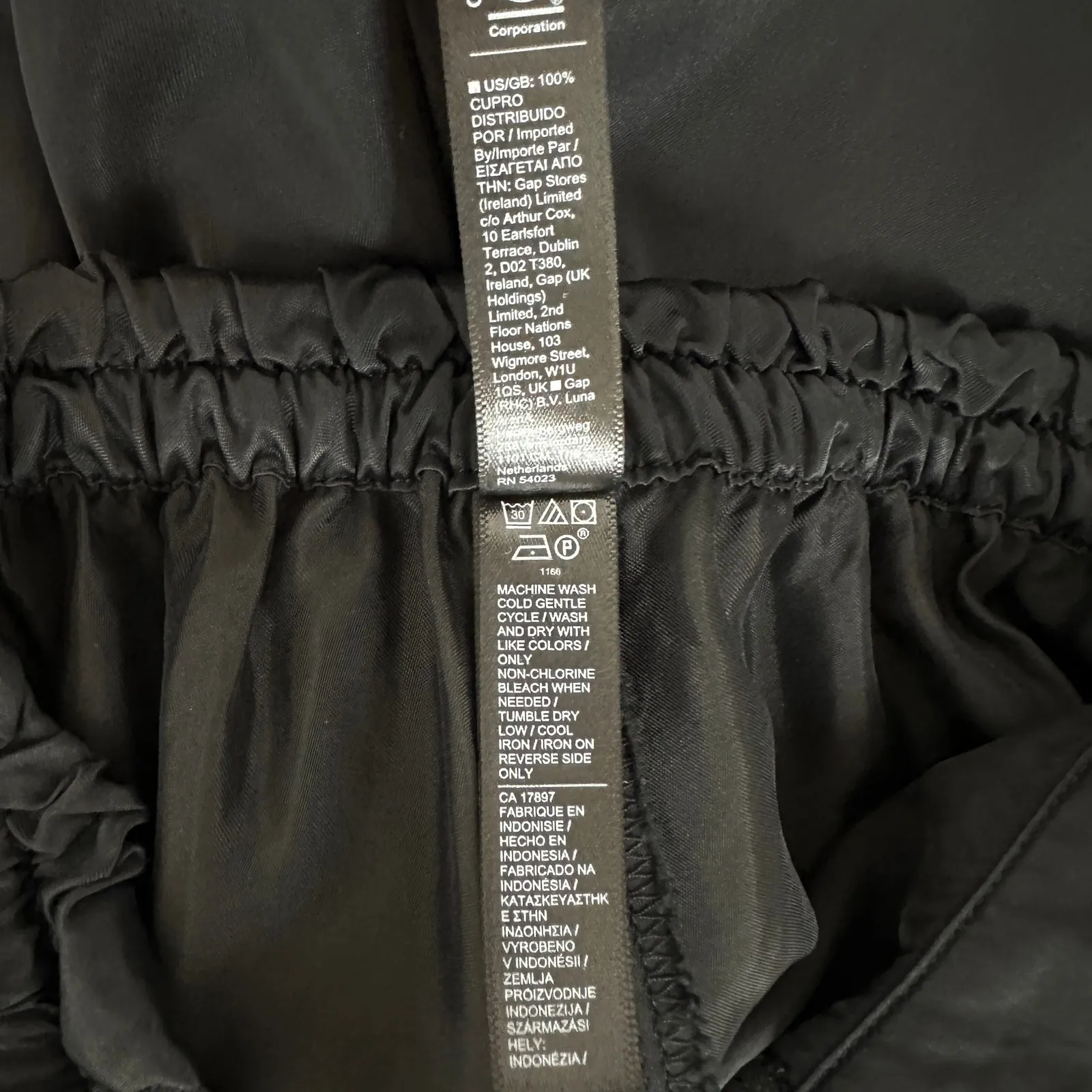 Athleta Calm Cool Pant Pull On Satin Cupro Wide Leg Relaxed Lounge Medium Black - Image 12