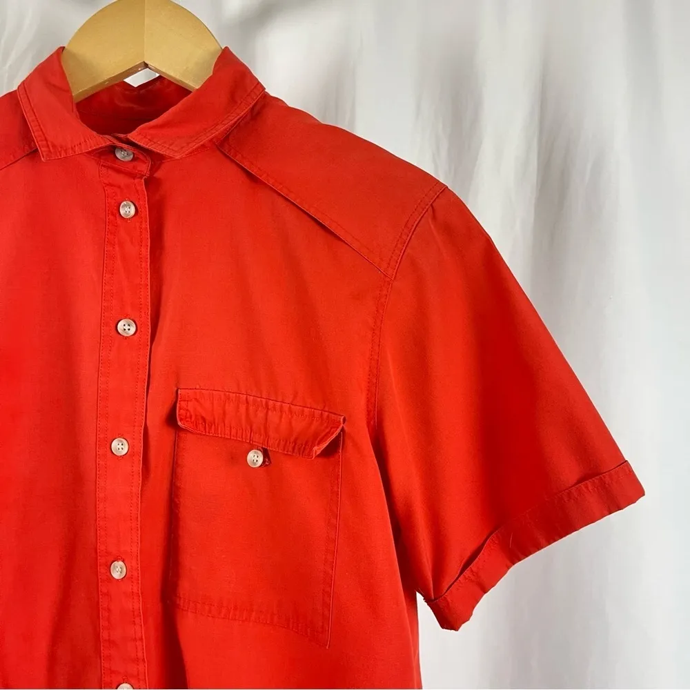 Liz Claiborne Size 8 Outdoor Hiking Button Down Shirt Safari Vibrant Breathable - Image 7