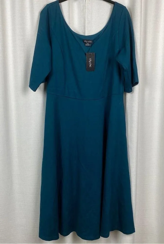 City Chic Teal Blue Cute Girl Dress Sz.M(18) NWT - Image 5
