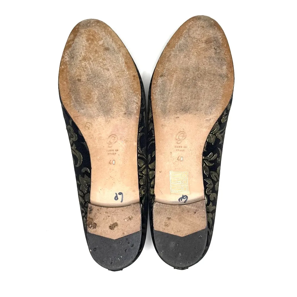 M. Gemi The Petalo in Black and Gold Brocade Size 40 / 10 - Image 8