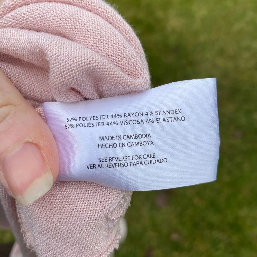 Banana Republic Blush Pink Long Sleeve Soft Knit Sweater Shirt Size Large - Image 4