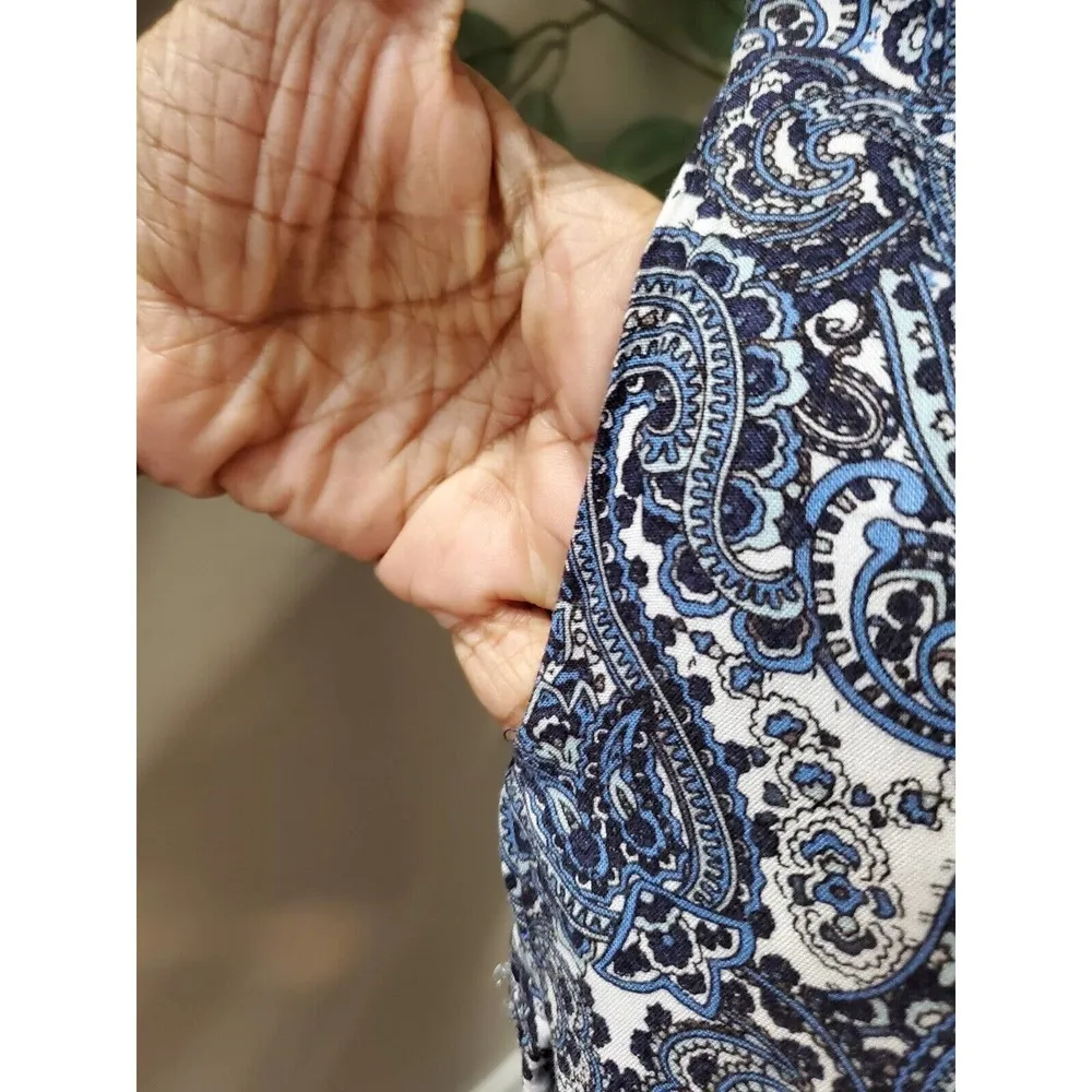 Avaasa Womens Multicolor Paisley Rayon Boat Neck Sleeveless Maxi Dress Medium - Image 12