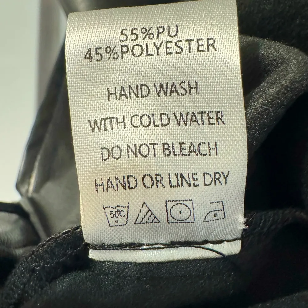 143 Story Faux Leather Tie Skirt Black Size L NWT - Image 8