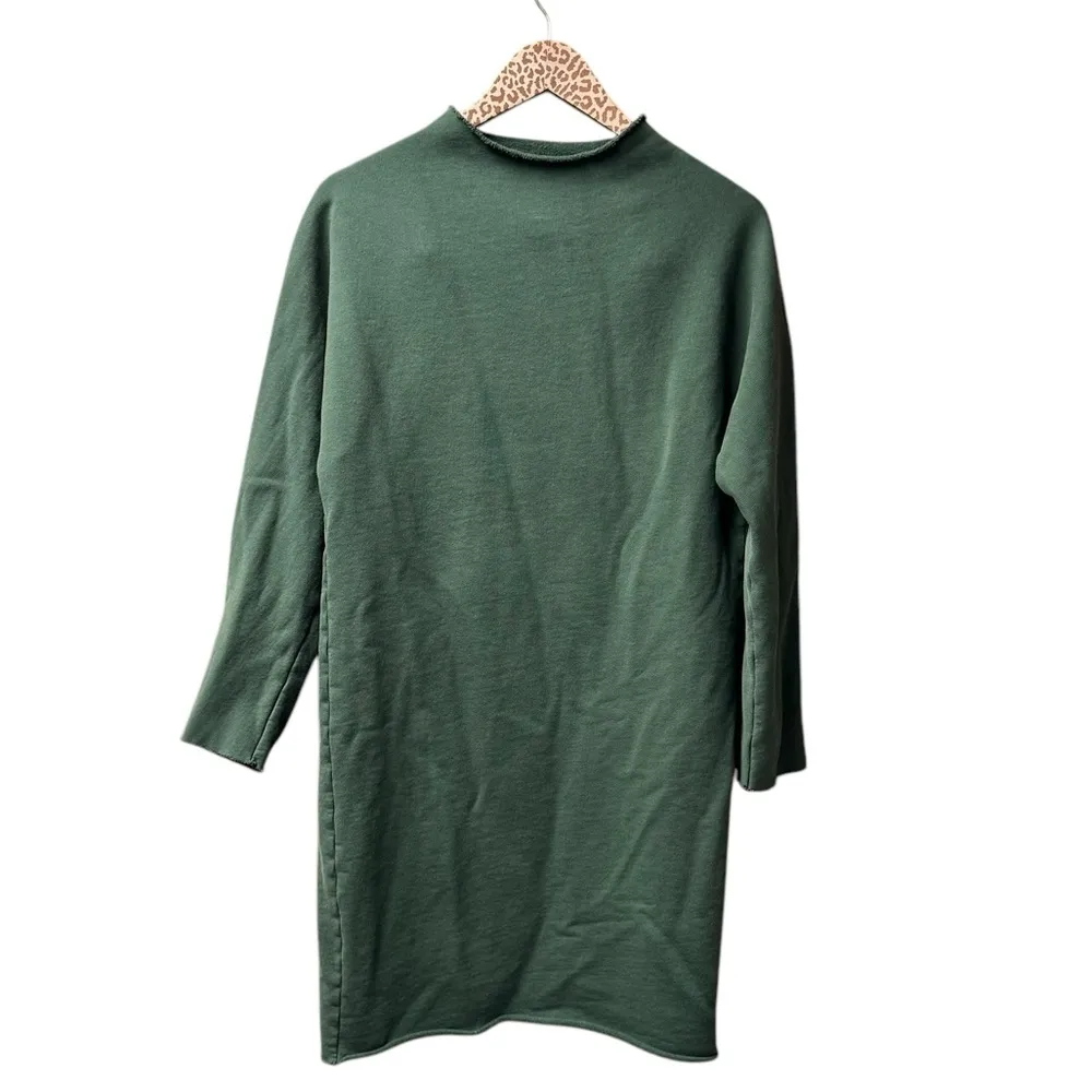 Frank & Eileen Izzie Party Sweatshirt Dress Triple Fleece Green Medium M - Image 5