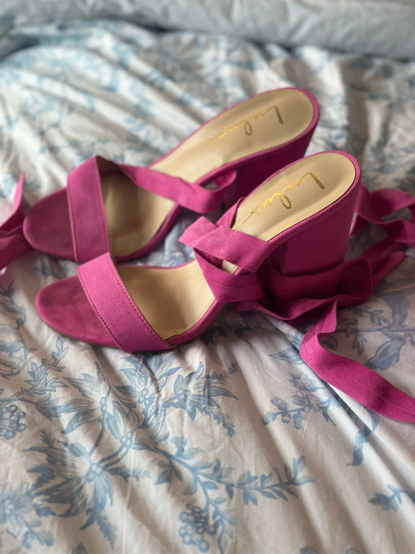 Lulus pink lace up heels  - Image 3