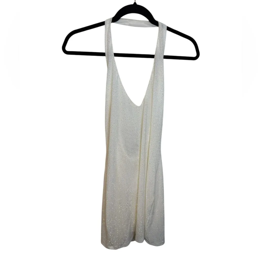 Akira She’s Glowing Rhinestone Halter Mini Dress - Image 4
