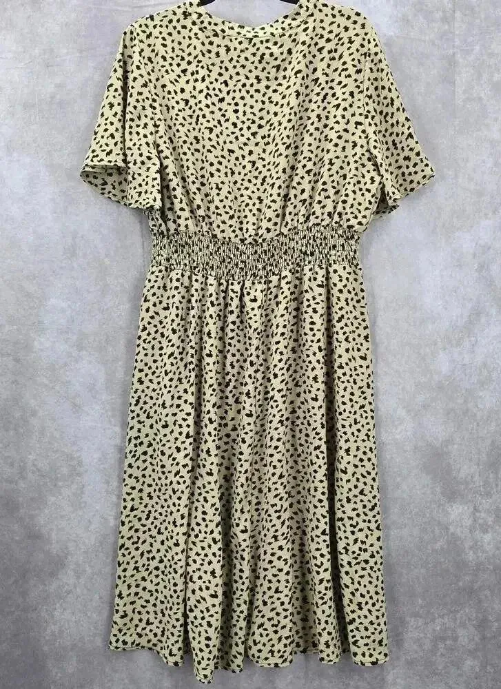 Bloomchic Allover Print Flutter Short Sleeve Flowy Flare Midi Dress XL NWOT - Image 2